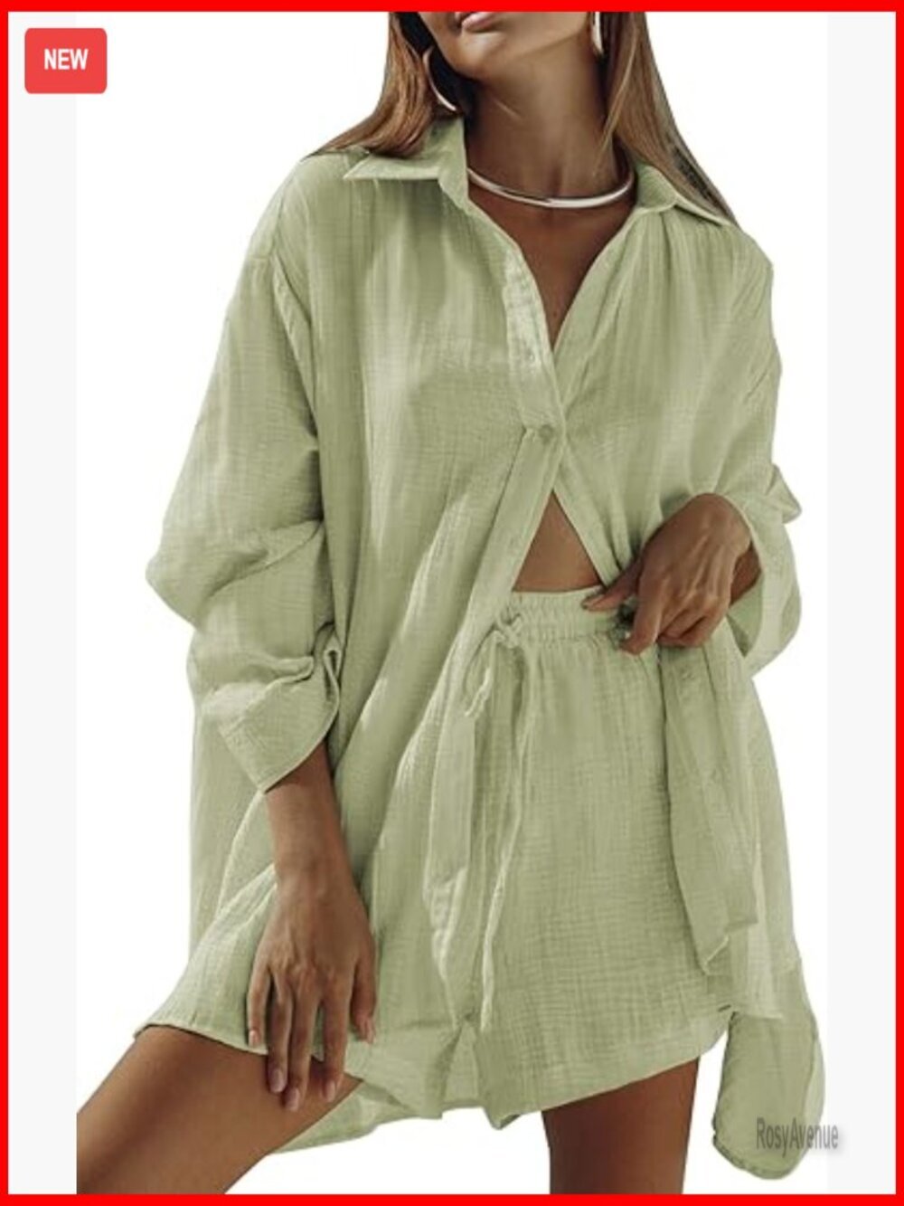 Long Sleeve Button Down Blouse & Shorts 2 Piece Outfit Sets Sweatsuit